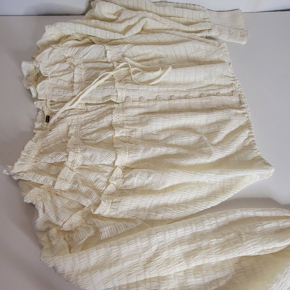 Free People Hailey Crop L/S Midriff Blouse Cream Size M NWT - Picture 4 of 12